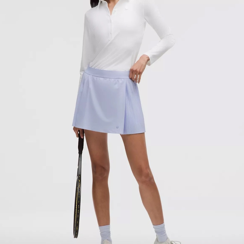 Lululemon High Rise, Side Split Tennis Skirt in Serene Blue/Lavender